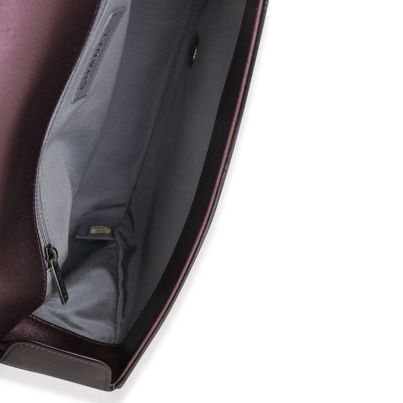 Chanel Metallic Purple Quilted Patent Leather Large Coco Boy Flap Bag - Picture 8 of 8